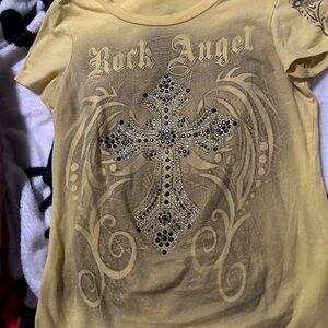 Bedazzled Yellow Y2K T-Shirt